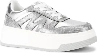 Steve Madden Womens Dynamo R Sil Sneakers - Silver - Size UK 6