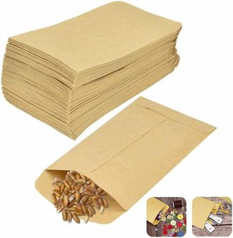 OEM 100 Bolsas De Papel Kraft Marr&oacute;n De 10 X 6 Cm, Bolsas Para Alimentos, Bolsas Kraft, Bolsas Para Semillas, Bolsas De Papel Kraft Reciclables De Estilo 