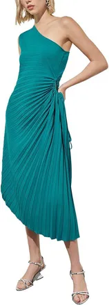 Ming Wang Asymmetrical Hem Midi Dress