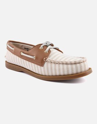 Sperry Top-Sider Womens Sperry Authentic Original Textile Womens White/Natural Standard Boat Shoes - Size: UK 4.5 / eu 37.5 / us 7