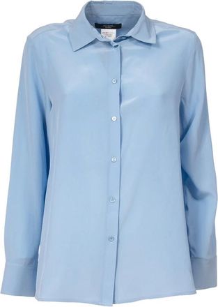 Max Mara Overhemden, Dames, Blauw, S, Silk Washed Shirt Almina