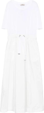 Herno Panelled Midi Dress - Dames - Maxi kleedjes - Wit - L - Polyester - Kleedjes