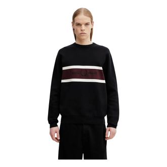 Fred Perry Truien & Vesten, Heren, Zwart, M, Round-neck Truien