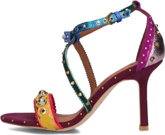 Kurt Geiger Schoenen, Dames, Veelkleurig, 37 EU, Leer, Mini Bow Eyelet Sandalen