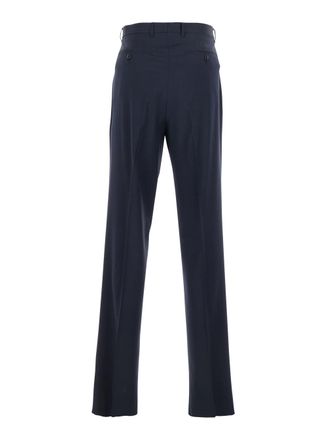 Lardini Double-Pleat Virgin Wool Trousers - Blue