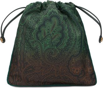 Etro Womens Pouch Bosa Green Nylon Handbags Hand Bags