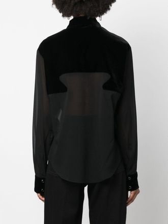 Tom Ford Silk Georgette Panelled Shirt - Black