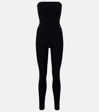 Wolford Slash cutout strapless jersey catsuit