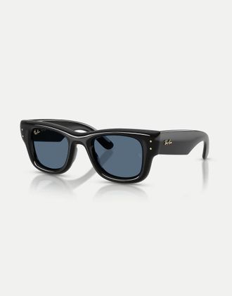 Ray-Ban Wayfarer Puffer - Occhiali da sole squadrati neri con lenti blu-Nero