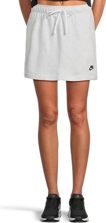 Nike Sportswear Club Fleece Mid-Rise Skirt Womens Skirt Birch Heather/Black : XL (US 16-18), Cotton/Fleece/Polyester