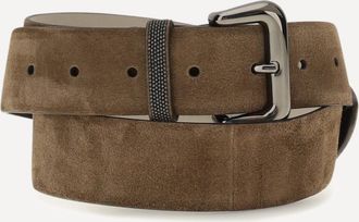 Brunello Cucinelli Suede Belt with jewelry detail Female S