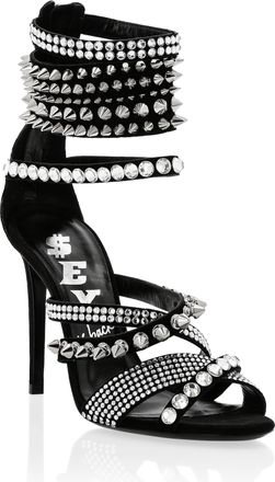 Philipp Plein Suede Sandals High Heels