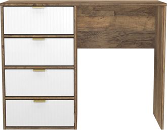 Welcome Furniture Breda Ready Assembled 4 Drawer Vanity in White Matt & Vintage Oak - Welcome Furniture | TJ Hughes