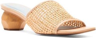 Frances Valentine Raffia Block Heel Sandal in Natural at Nordstrom, Size 7.5