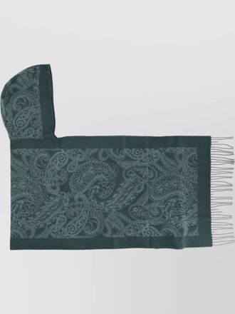 Etro paisley pattern scarf fringe detail
