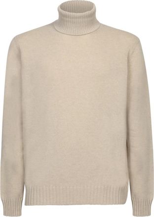 Dell'Oglio Geribbelde coltrui - Heren - Cashmere truien - Beige - XL - Kasjmier - Truien & Vesten