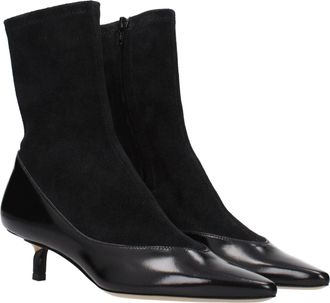 Jacquemus Womens Black Leather Ankle Boots
