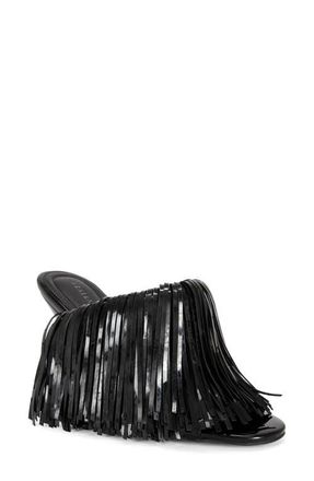 Azalea Wang Vailyn Fringe Sandal in Black at Nordstrom, Size 7.5