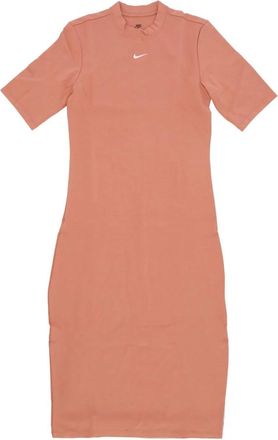 Nike Essenti&euml;le Midi Jurk Terra Blush - Dames - Trainingsbroeken - Roze - S - Nylon - Fitness