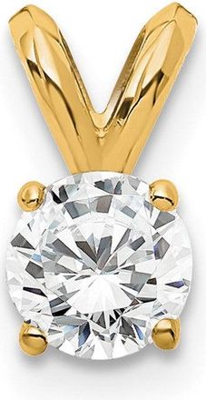 Diamond2Deal 14k Gold 1/4 Ct Lab Grown Diamond Round Solitaire Pendant