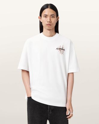 AllSaints Cotton Valen Oversized Graphic T-Shirt, Size: XXL
