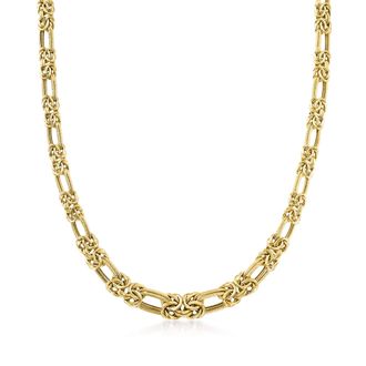 Ross-Simons 14kt Yellow Gold Byzantine and Double-Link Necklace