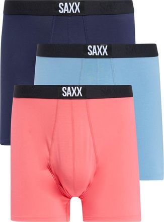 Saxx Assorted 3-Pack Vibe Super Soft Slim Fit Boxer Briefs in Pink/Wasked Blue/Martme Blue at Nordstrom Rack, Size Xx-Large
