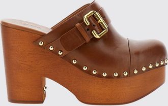 Chlo&eacute; Mules sabot Jeanette in pelle di vitello con tacco alto e borchie