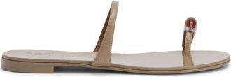 Giuseppe Zanotti Acates Ring leather sandals - women - Leather/Leather/Calf Leather - 37.5 - Neutrals