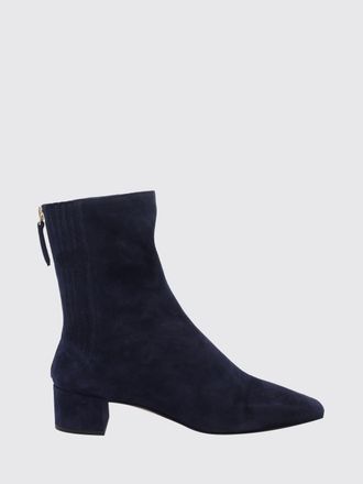Aquazzura Saint Honor&egrave; Blue Suede Chelsea Boots with a Tapered Toe
