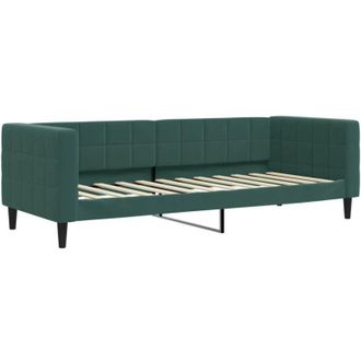 vidaXL Sof&aacute; Cama Sin Colch&oacute;n Terciopelo Verde Oscuro 80x200 Cm Vidaxl