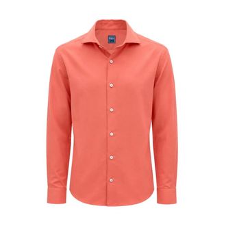 Fedeli Casual Shirts, male, Pink, Size: 2XL Panamino Cotton Voile Shirt