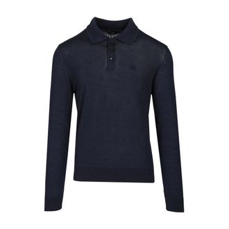 Etro Wool and Silk Polo Shirt - male - Etro - Polo Shirts - Blue - XL - Tops