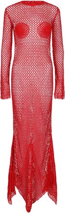 Ferragamo Crochet Knit Maxi Dress