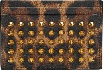 Christian Louboutin Mens Kios Spiked Leopard Card Case