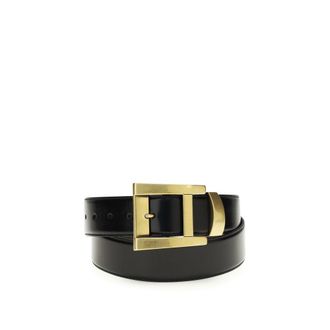 Versace Zwarte Kalfsleren Bos Taurus Regelmatige Riem