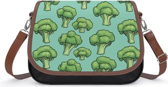 Generic Broccoli Pattern Small Womens Crossbody Bags Shoulder Handbag with Adjustable Strap for Travel