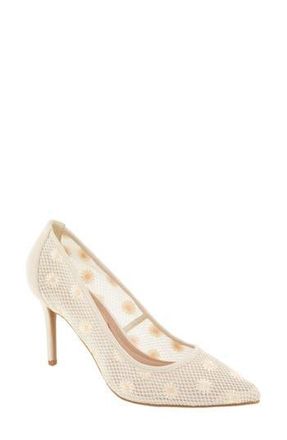 BCBGeneration Embroidered Pointed Toe Pump in Ivory/Daisy at Nordstrom Rack, Size 7.5