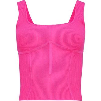 Fleur du Mal Jolie Tank Top in Wild Pink at Nordstrom, Size X-Small