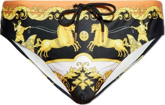 Versace Bedrukte Zwemslips - Heren - Strandmode - Veelkleurig - 3XL - Leer - Badmode