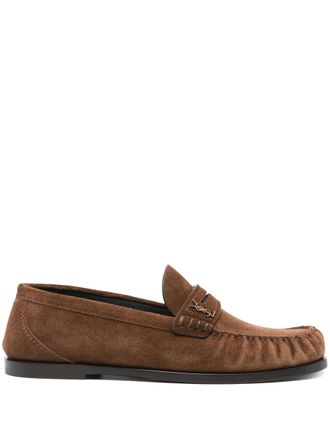 Saint Laurent suede loafers - Brown