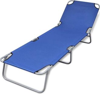 vidaXL vidaXL Folding Sun Lounger Powder-coated Steel Blue