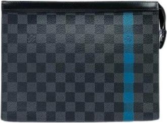 Louis Vuitton Pre-owned Stripe Pochette Voyage MM - Heren - Vintage Clutch - Zwart - ONE Size - Vintage