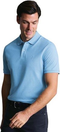 CHARLES TYRWHITT Short Sleeve Cotton Stretch Pique Polo in Sky Blue at Nordstrom, Size Xx-Large