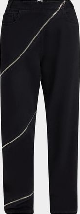 Alaia Zipper Spiral Straight-Leg Pants