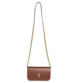 Polo Ralph Lauren Cross Body Bags, female, Brown, Size: ONE SIZE Chain-link Leather Wallet on Strap