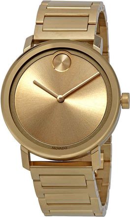 Movado Bold Gold Dial Yellow Gold Ion-plated Mens Watch 3600508