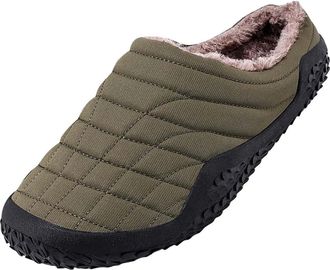 Generic Moccasins Slippers for Men Hard Sole Warm Slippers Soft and Comfortable Keeping Your Feet Warm in Winter (Green, 9.5)