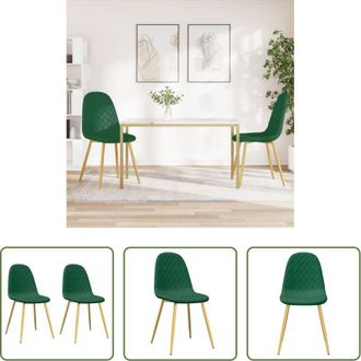vidaXL Sedie da cucina - Sedie da Pranzo 2 pz Verde Scuro in Velluto