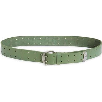 Free People WTF Double Cross Leather Belt in Secret Sage at Nordstrom Rack, Size Xs/s